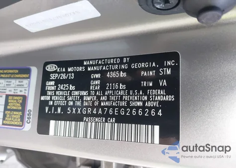 2014 Kia Optima Sx from USA, damaged, VIN 5XXGR4A76EG266264